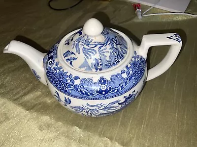 Buy Vintage Burleigh Ware Willow Blue & White Teapot. • 29.99£
