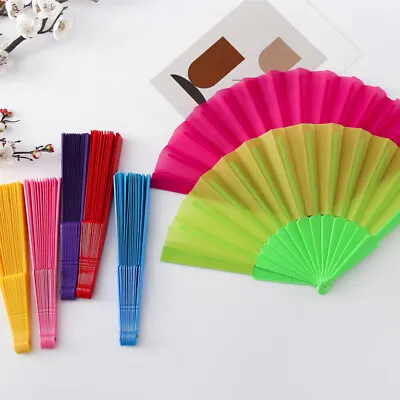 Buy 1X Hand Solid Fan Held Portable Spanish Dances Fabric Folding Party Wedding Gift • 1.91£