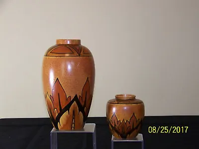 Buy Pair Clews Chameleon Ware Hand Painted Persian Motif Art Deco Era C1930's Vases • 391.20£