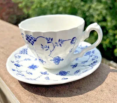 Buy Myott Finlandia Staffordshire England Tea Cup And Saucer White And Blue - Mint • 5.21£