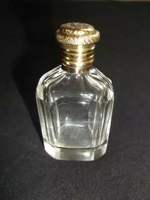 Buy Antique Hand Blown And Cut Glass Scent Bottle With Glass Stopper And Brass Lid • 12.99£