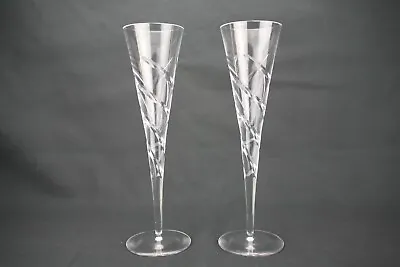 Buy Vintage Perfect Matching Pair Of Royal Doulton Crystal Champagne Flutes, A++++ • 42£