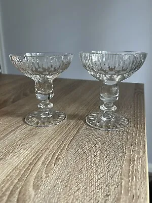 Buy 2 X Denby Crystal Cut Glass Reflection Design Candle Holders Beautiful Table Dec • 16£