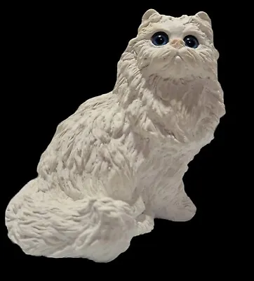 Buy Vintage Stone Critters White Persian Cat Blue Eyes #SC 189 USA  MINT 1985 • 14.22£