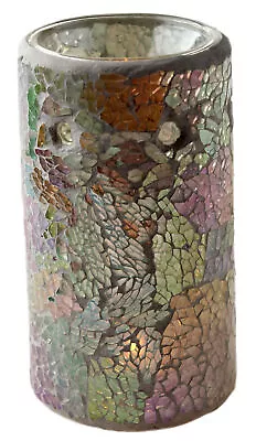 Buy Pillar Crackle Oil Burner - Opalescent Glass White • 12.99£
