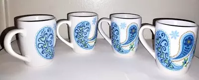 Buy 4 Royal Norfolk Coffee Cup Mug Floral Paisley Print Blue & Green 12 Oz • 73.88£