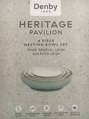 Buy Denby Heritage Pavilion 4 Piece Nesting Bowl Set Rrp £80.00 'last Set Available  • 39.95£