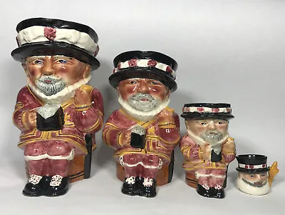 Buy 4 Vintage Beefeaters Tower Of London Toby Jugs Shorter & Sons Staff England • 55£