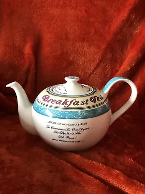 Buy Arthur Wood Breakfast Teapot Fine Porcelain 6 Cup Trendy Quote “Breakfast Tea” • 12£