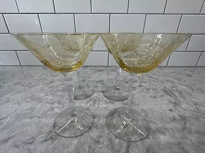 Buy Fostoria Versalies Topaz Glass Sherbet Champagne Elegant 1930s Yellow 4 Glasses • 36.04£