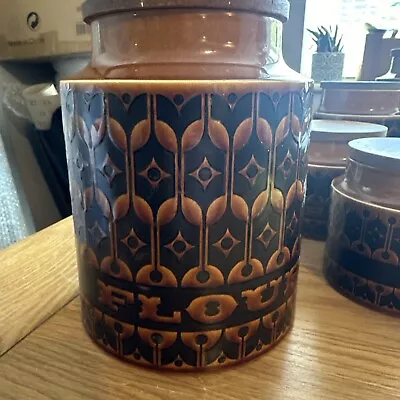 Buy Hornsea Heirloom  Brown Flour Storage Jar 1972  Vintage Ceramic Kitchenalia Pot • 5.99£