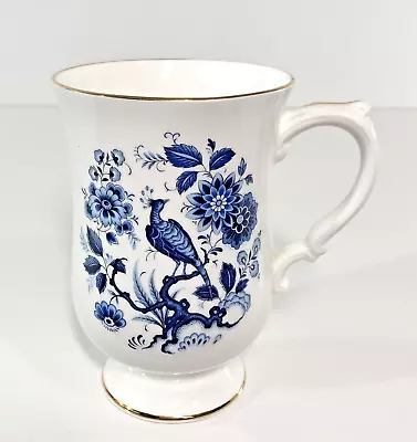 Buy Crown Staffordshire, Blue Peacock Design, Footed Style Bone China Mug • 16.50£