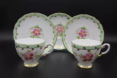 Buy 1947+ Tuscan Fine Bone China Hand Painted Cups & Saucers 8499 Made In England • 22.30£