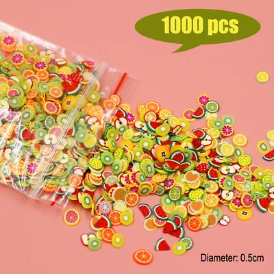 Buy 1000pcs12th Doll House Miniature Clay Assorted Fruit Slices Fimo Nail Art Craft • 2.72£