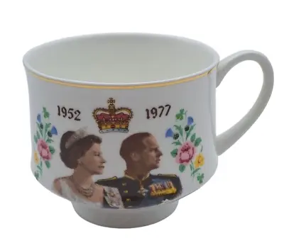 Buy Mayfair Pottery Queen Elizabeth II Silver Jubilee Teacup English Fine China VGC • 4.50£