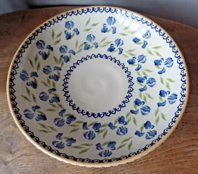 Buy Nicholas Mosse Ireland Pottery 27 Cms Large Footed Bowl Iris Patern Now Retired • 79.99£