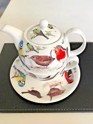 Buy Roy Kirkham Garden Birds Fine Bone China Large Breakfast Cup And Saucer & Teapot • 18£