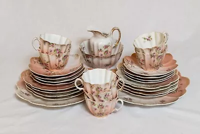 Buy Vintage Pink Hand-painted Tea-set • 15£
