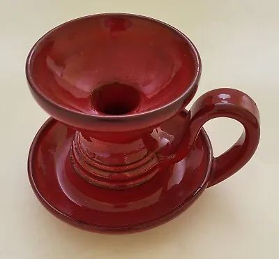Buy Norge Ff Norway Pottery Red Glazed Candle Holder Stick Scandinavian • 14.99£