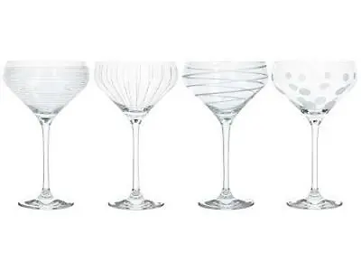Buy Champagne Saucers Set Of 4 Crystal Glass Mikasa Cheers 400ml • 27.95£