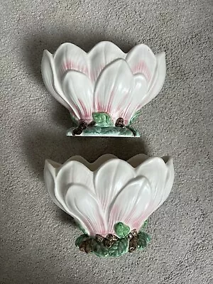 Buy Two Sylvac Magnolia Mantle Vases • 45£