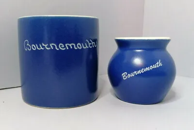 Buy Vintage 1960s Blue White Devonware Beaker Cup Bowl Bournemouth Dorset Ceramic • 7.31£
