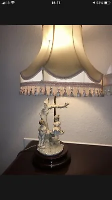 Buy Pair Of Vintage, Rare Capodimonte Table Lamp “Playing Kids” • 280£
