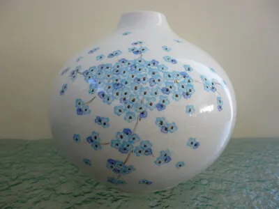 Buy Vintage Antique D Bassano Ceramic Lamp Base Blue Forget-me-nots Flowers Italy • 69.99£