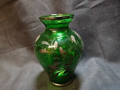 Buy Antique Green Glass  Bud  Vase • 14.99£