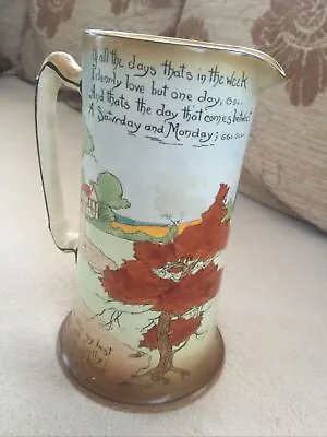 Buy BURLEIGH WARE  SALLY IN OUR ALLEY  Jug 1675? See Photo.  Rare Colours • 25£