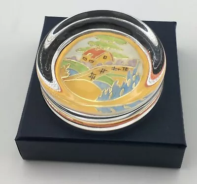 Buy Clarice Cliff Reproduction Glass Paperweight - ORANGE ROOF COTTAGE • 14.50£