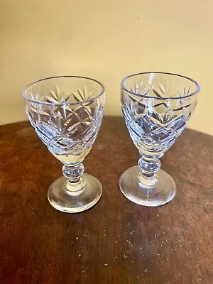 Buy Vintage Cut Glass Sherry Glasses, Pair • 0.99£