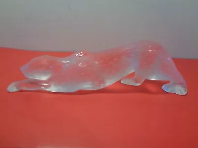 Buy Lalique France Large Crystal Frosted Zeila Panther Figurine (14.5 By 4.5 By 3 ) • 955.93£
