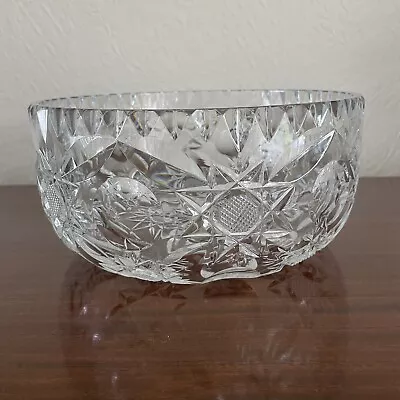Buy Heavy Weight Cut Glass Crystal Fruit Trifle Bowl • 15£