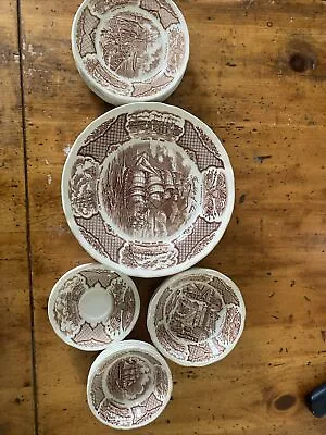 Buy Vintage ALFRED MEAKIN China Fair Winds Brown  Dinner Set Plate Dish England • 115.70£