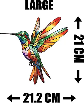 Buy Hummingbird Decorative Stained Glass Effect Static Cling Window Sticker Gift • 9.99£