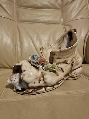 Buy Large Vintage Figurine Of Nuova Capodimonte  Flowers And A Mouse In Boots .... • 17£