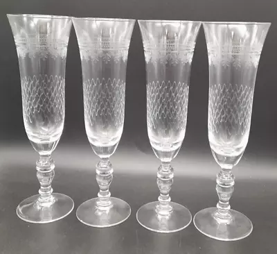 Buy Set Of 4 Vintage Pall Mall Lady Hamilton 7½  Tall Champagne Flutes Glasses • 75£
