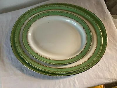 Buy Vintage 3 Serving Plates Art Deco BOOTHS Silicon China Rd No. 742044/5. Green • 20£