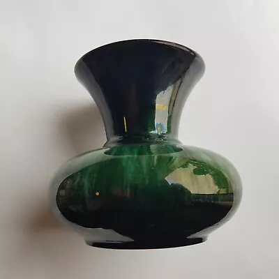 Buy Blue Mountain Pottery Bulbous Vase Pot Teal Green Drip Glaze Canada Vintage 12cm • 23.95£