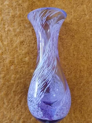 Buy Small Glass Vase CAITHNESS Purple & White Swirl 14cm Hand Made In Scotland • 4.99£