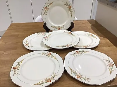 Buy 6 Rare Vintage Alfred Meakin “Wheatsheaf” Pattern Dessert Plates In VGC • 7.50£