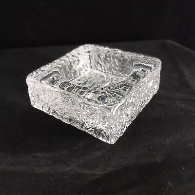 Buy Vintage Orrefors Crackle Ice Ashtray By Lars Hellsten Signed FREE P&P  • 32£