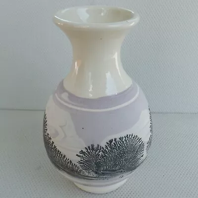 Buy Boscastle Pottery 2016 Roger Irving Little Hand Painted Cornwall Vase Unglazed • 14.95£