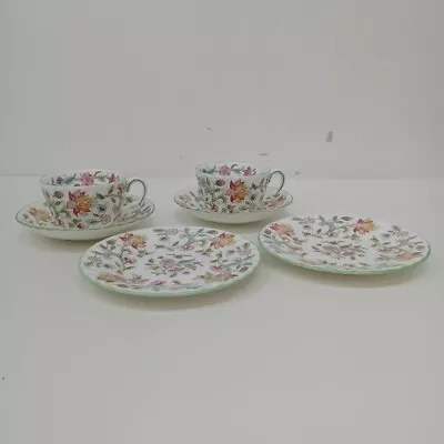 Buy Minton Haddon Hall B-1451 Bone China Tea Set 6pcs Green Edge Floral -WRDC • 7.99£
