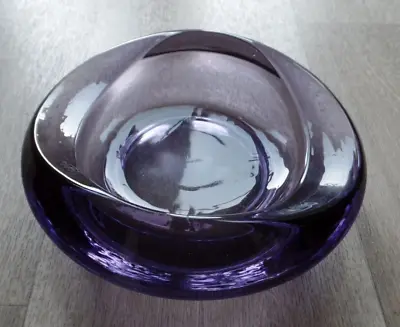 Buy Vintage Sklo Union Czech Rosice Rudilf Jurnikl Amethyst Glass Bowl 1960's Mcm • 13.99£