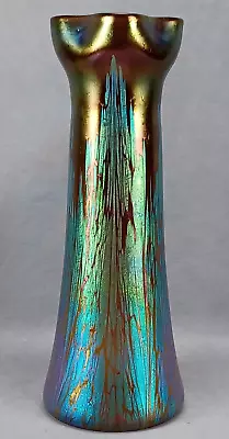 Buy Loetz Bohemian Medici Spreading Chestnut Iridescent Art Nouveau Glass Tall Vase • 1,602.99£