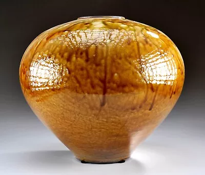 Buy Vintage 1980's Signed WINTER Handmade Art Pottery Vase-Vessel Drip Glaze • 185£