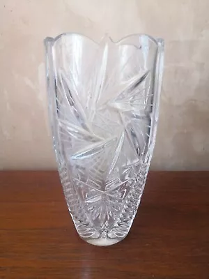Buy Vintage Decorative Czechoslovakian Crystal Glass Vase • 22.99£