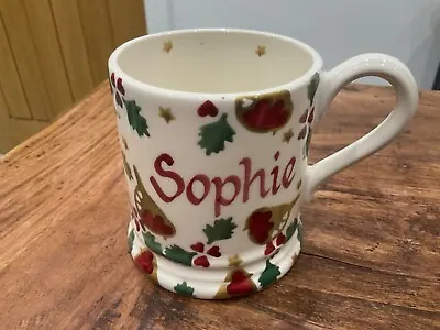 Buy Emma Bridgewater Pottery Mug 1/2 Pint Sophie Red Green Robin New Unused • 14.99£